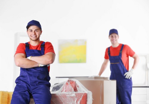 Professional packing and moving boxes prepared for a Belsize Park home move