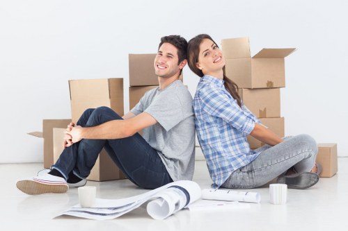 Packed household boxes ready for urgent removal service