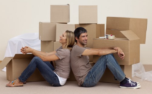 Furniture loading into a moving truck for a Belsize Park move