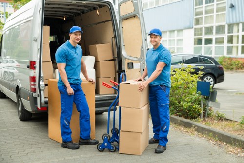 Securely loaded removal van with restrained furniture