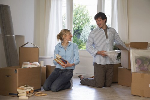 Careful packing materials for fragile household items during a move