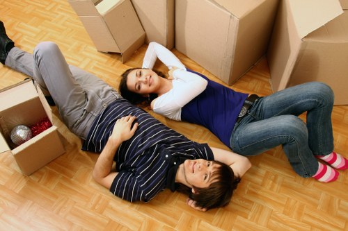 Business furniture and equipment prepared for a commercial move near Belsize Park