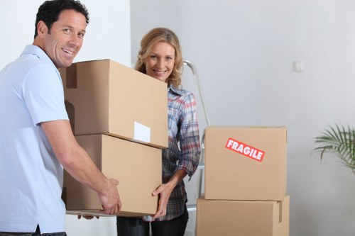 Careful loading of household items for a Belsize Park move