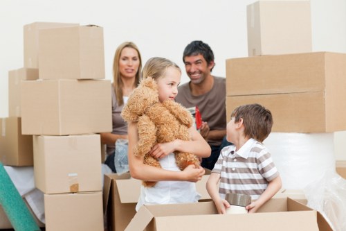 Moving crew handling stairs and access in a London flat